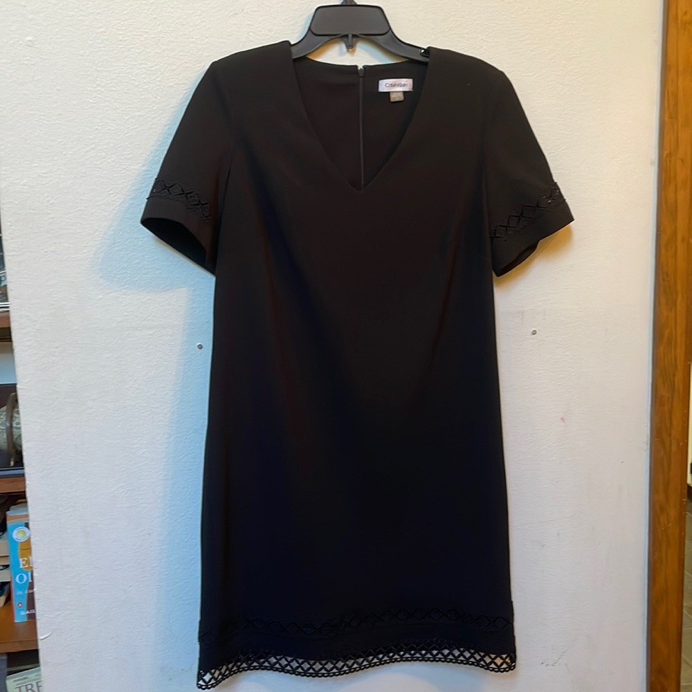 Calvin Klein lace trim shirt dress